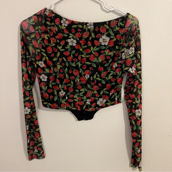 AFRM Grecian top in noir strawberry from revolve - Picture 9 of 9